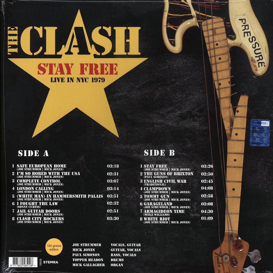THE CLASH: Stay Free - Live In NYC 1979 Palladium, September 21st Vinyl LP